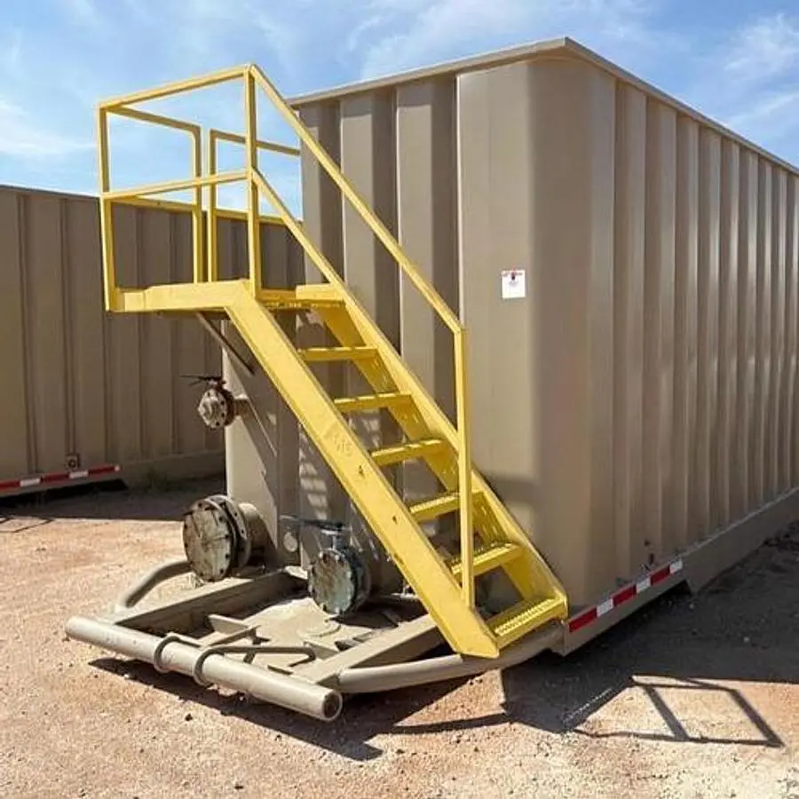 Dragon Open Top Frac Tanks  – 42’x8.5’x9.5’, Full Length Sidewalks, Corrugated Steel, V-bottom, NEW 2019