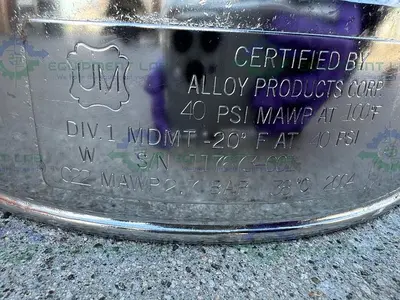 USED ALLOY PRODUCTS 10 LITER STAINLESS STEEL PROCESS / PRESSURE VESSEL 40 PSI