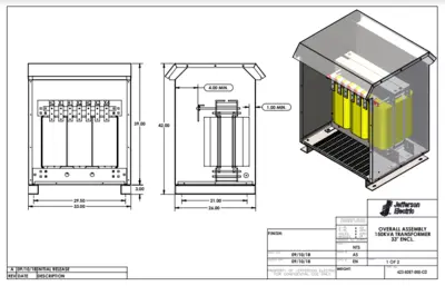 New 150 KVA Dry Type Transformer 480 Delta 240 Delta CT120 10 Year Warranty 423-9267-000 FREE SHIPPING