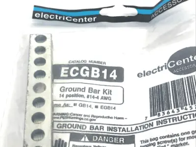 ECGB14 | ElectriCenter  Ground Bar Kit, 14 Positions, No. 14-4 AWG LOT OF 3 - New
