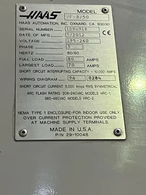 2012 HAAS VF-8/50 Vertical Machining Centers | 520 Machinery Sales LLC (10)