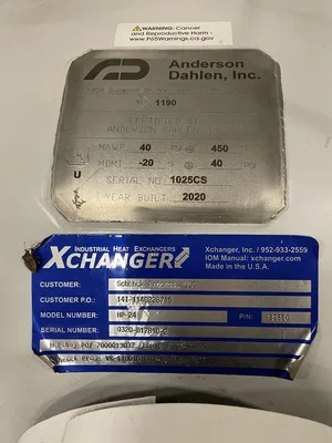 Xchanger HP-24 Heat Exchanger 304 SST tubes # 58550