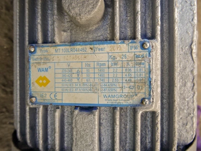 Wam M/S Tubular feed conveyor 150 mm dia 1050 mm long 2.2 kw