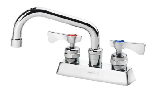 Krowne 15-306L-W-E6 Deck Mount Faucet w/ 6" Swing Spout & VR Wrist Action Handles - 4" Centers, 2.2 GPM