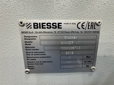 Used 2019 BIESSE WINNER W1 Return Conveyors California US | MachineryMax #1463192