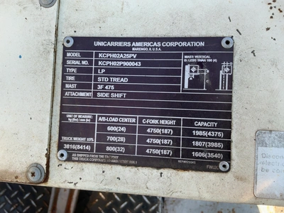 Used NISSAN KCPH02A25PV Misc Forklifts Michigan US | Miedema Asset Management Group #1568278