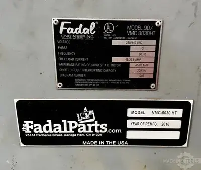 Used 1997 FADAL VMC-8030HT Vertical Machining Centers Arizona US | KD Machinery #1341535