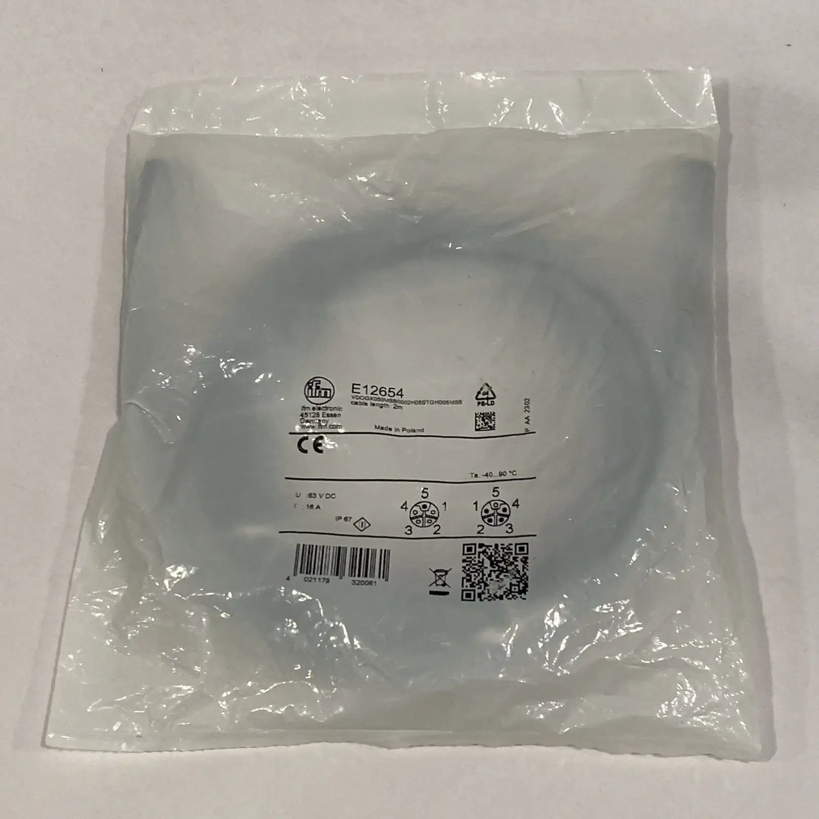 NEW IFM CONNECTION CABLE 2M