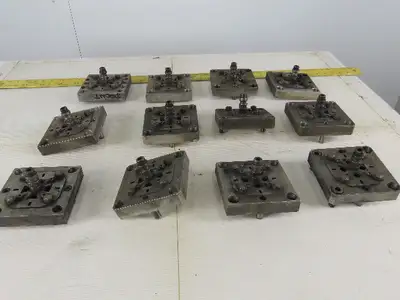 EDM Tooling 5"x5"x1" Aluminum Adapter Plate W/Spigot Lot of 12