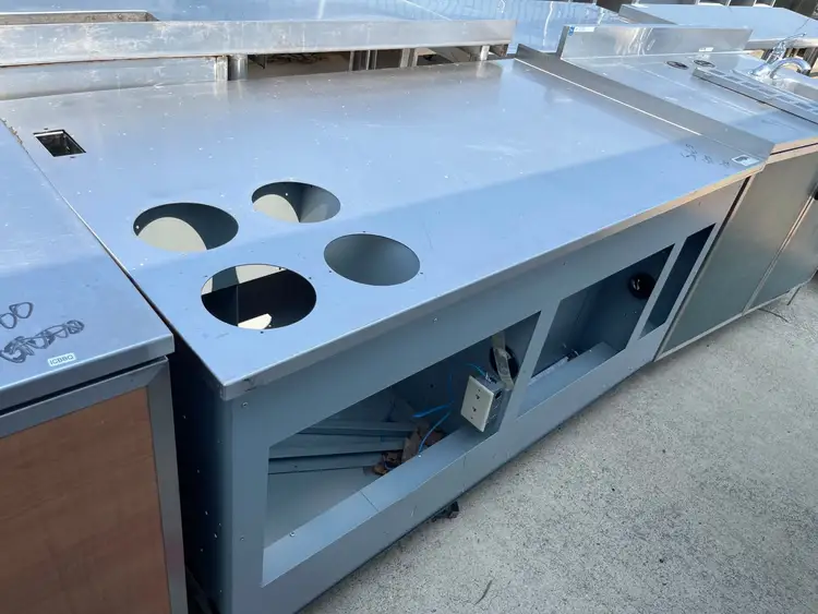 Used Falcon Restaurant Supply Used 61" Stainless Steel Work Counter Drink Station Table - SS244 Underbar Equipment Illinois US | Falcon Restaurant Supply #1376020