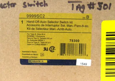 NEW SQUARE D 9999SC2 SELECTOR SWITCH KIT