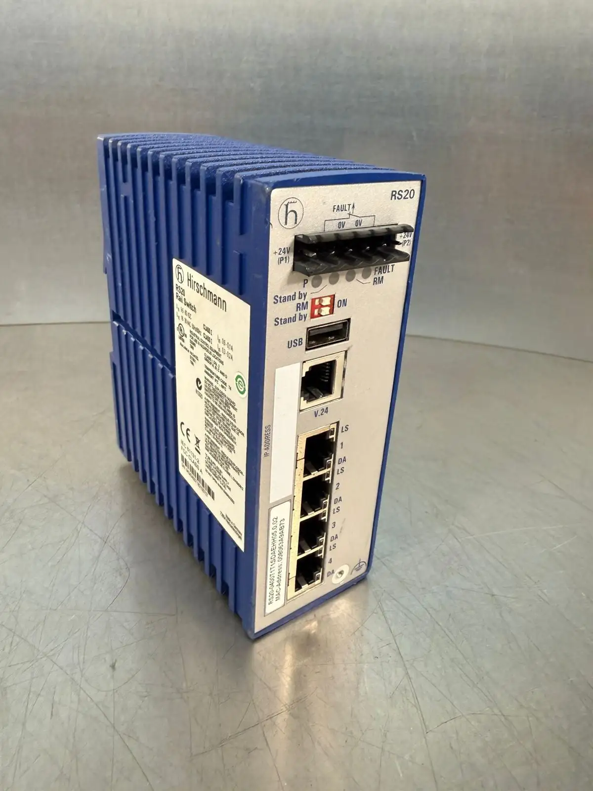 Hirschmann RS20 Rail Switch 9.6-60vdc 18-30vac 50/60hz (1.2.4)