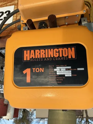 Yale 38′ Bridge Crane Harrington NER010L 1 Ton Electric Chain Hoist