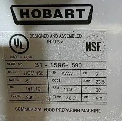 USED HOBART - BAXTER HCM 40