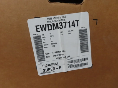 new surplus 10 hp Baldor Electric Motor