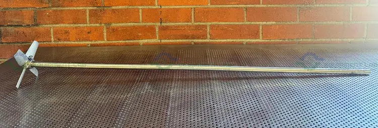 Used 56" STAINLESS STEEL MIXING SHAFT  1" DIAMETER W/  6" IMPELLER Agitator Shaft California US | Equipment Lab #1415115