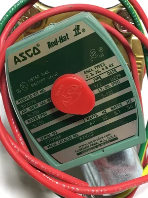 ASCO 8210G2 Red Hat Solenoid Valve 1/2″ NPT 6.1/8.1W 50/60Hz 5-150 Water PSI