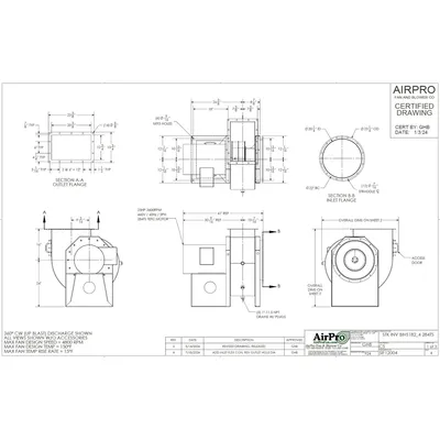 Used AIRPRO FAN & BLOWER COMPANY BIHS182 Centrifugal Fans West Virginia US | JM Industrial #1321865
