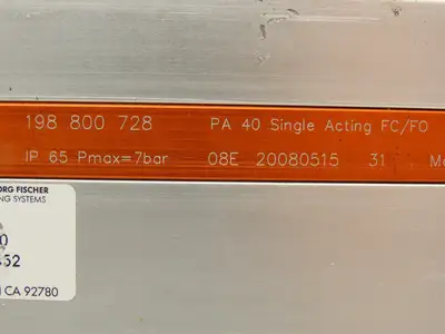GF George Fischer PA40 FC/FO Pneumatic Valve Actuator Single Acting 198 800 728