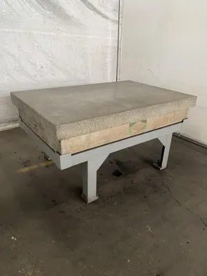 72" X 48" X 12" GRANITE SURFACE PLATE W/STAND. STOCK # 0364124.