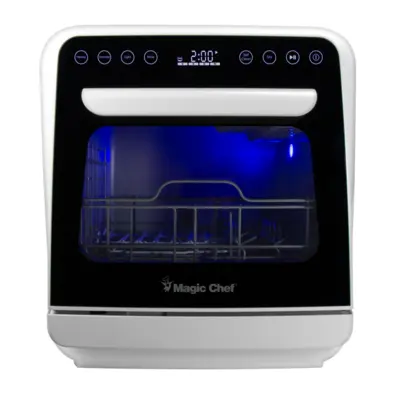 Magic Chef MINI COUNTERTOP DISHWASHER IN WHITE WITH 3-PLACE SETTING CAPACITY