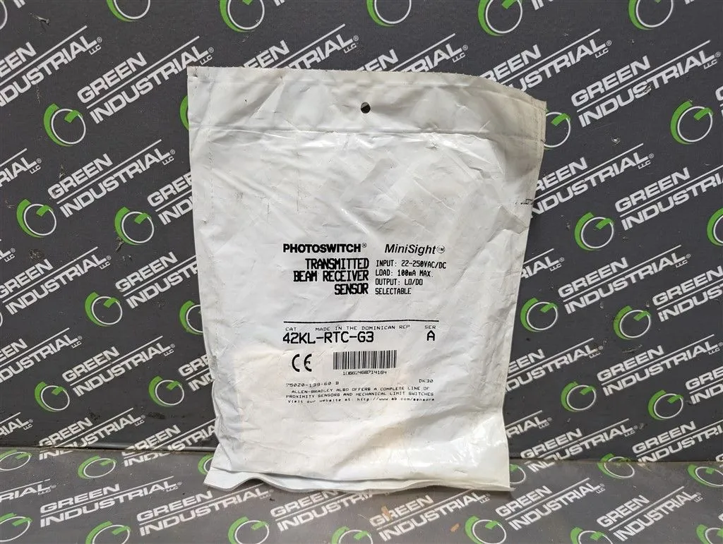 Allen Bradley 42KL-RTC-G3 MiniSight Transmitted Beam Receiver Sensor New