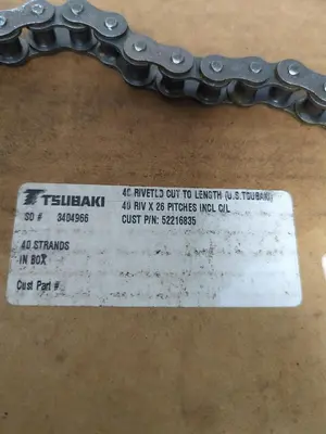 New | in-Stock TSUBAKI 40 RIV X 26 PITCHES Conveyor Parts Ohio US | Surplus Asset Holdings #1240933