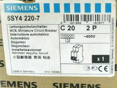 NEW SIEMENS 5SY4 220-7 MINIATURE CIRCUIT BREAKER 2 POLE 5SY42207