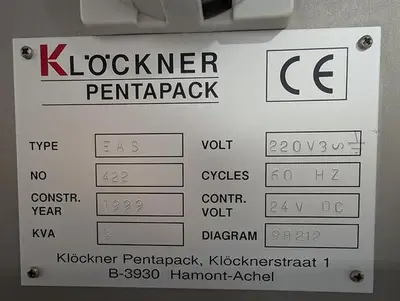 Klockner model EAS blister packager