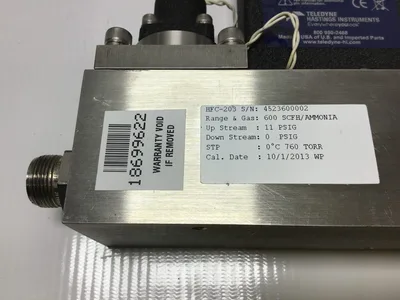 Hastings HFC-203 Flow Controller Maximum Working Pressure 500 PSIG Range & Gas 600 SCFH/Ammonia