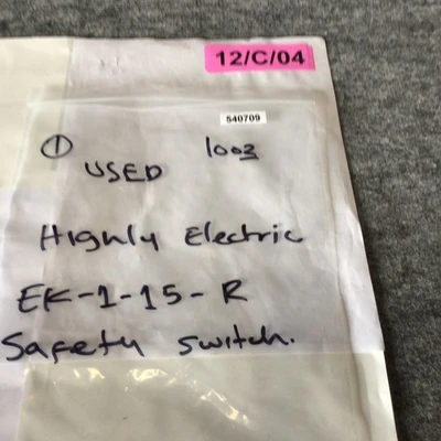 Used Highly Electric EK-1-15-R Misc Electrical & Power Parts California US | Davliegogo LLC #1720646