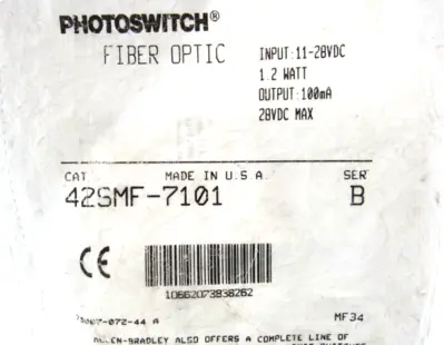 NEW ALLEN BRADLEY 42SMF-7101 FIBER OPTIC SENSOR SER.B 42SMF7101