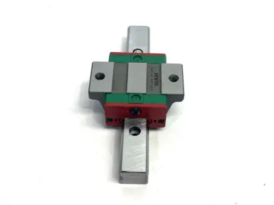 USED HIWIN LINEAR GUIDEWAY BLOCK AND RAIL, 1-BLOCK, 110MM RAIL