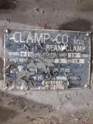 (2) 15 TON CLAMPCO MODEL F15 GIRDER WIDE FLANGE BEAM LIFTING CLAMPS: STOCK #22982