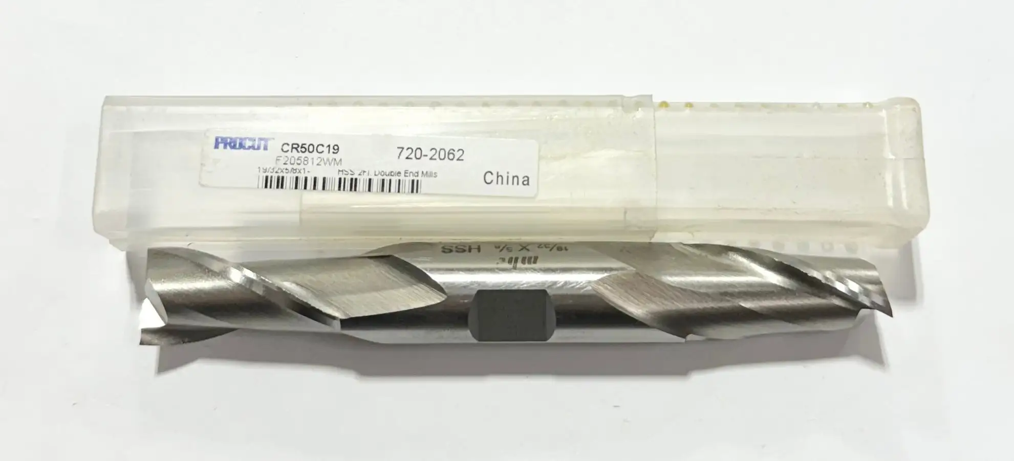 ProCut 19/32" HSS Double End Mill 2 Flute 5/8" Shank