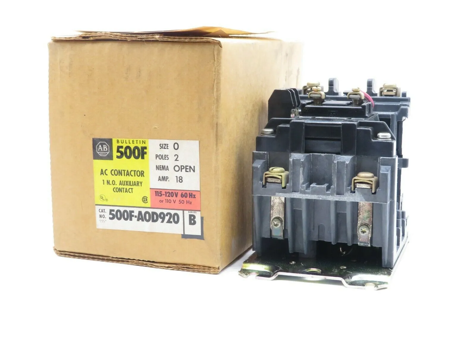 NEW ALLEN BRADLEY 500F-A0D920 NEMA AC CONTACTOR 500FAOD920 SER B