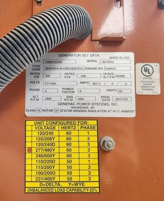 Used Generac SD0400 Generators Ohio US | Equipment Recovery Corp. #1331185