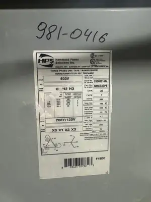 30 KVA 600V to 208Y/120V Isolation Transformer