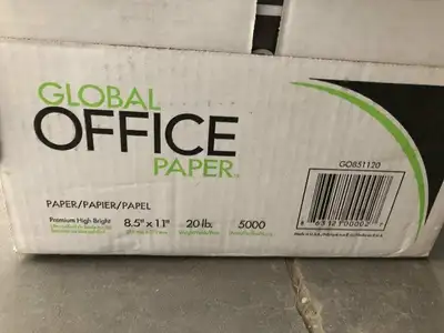 Global Office GO851120 8.5″ X 11″ Legal Copy Paper ; Bright White -NIB of 5000