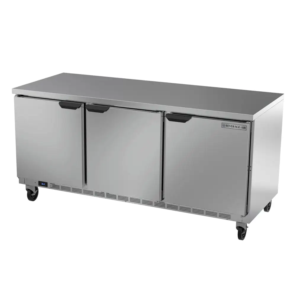 Beverage-Air WTR72AHC-FLT 72" Worktop Refrigerator W/ (3) Section, 115v