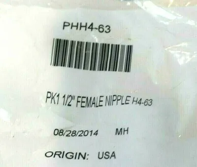 2 NEW APPLLIED MAINTENANCE SUPPLIES PHH4-63 FEMALE NIPPLE H4-63 PHH463