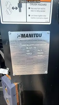 New | in-Stock 2024 MANITOU MLA7-75 H-Z Wheel Loaders Georgia US | National Equipment Dealers #1422386