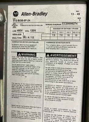 Used ALLEN BRADLEY 512-BDB-6P-24 Starters | Surplus Asset Holdings #1205230