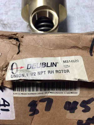 Deublin 1 1/2″ Union M314520; Brass NPT RH Rotor -NIB