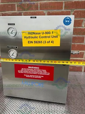 USED INTERFACE DEVICES H030/30 INTENSIFIER PUMP W/ MILLIPORE 20"X 9" X 24" ENCLOSURE