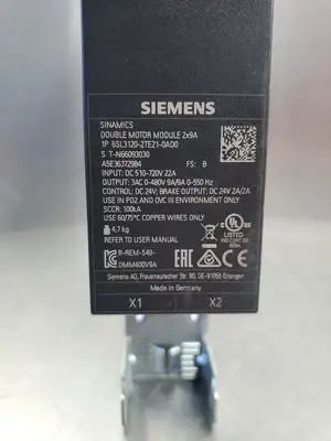 Used Siemens 6SL3120-2TE21-0AD0 SINAMICS DOUBLE MOTOR MODULE 2x9A Servo Drives | Palmetto Automation #1156063