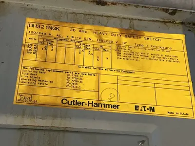 Used CUTLERHAMMER DH321NGK Switchgears Ohio US | HGR 24 #1288739