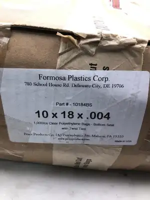 Formosa Plastics 10184BS Clear Polyethylene Bags 10″ X 18″ X 0.004″ -NIB of 1000