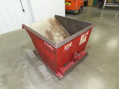 Roura Self Dumping Hopper 1/2 Yard Forklift Steel Dumpster 50x38x32"