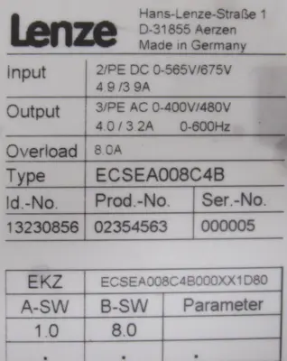 REFURBISHED LENZE ECSEA008C4B SERVO MODULE